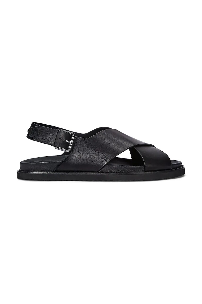 Kožené sandále Polo Ralph Lauren Zane pánske, čierna farba, 803961444002