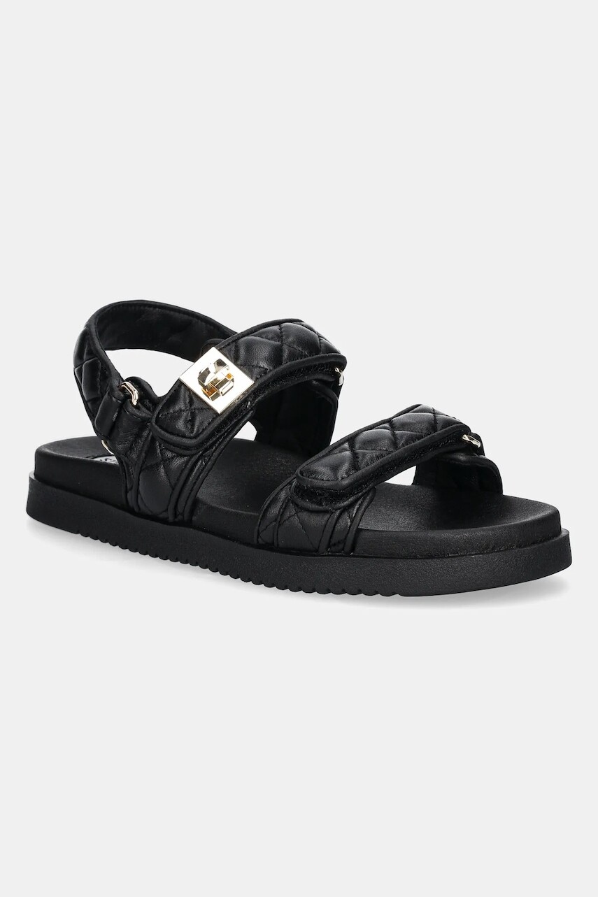 Kožené sandále Steve Madden Mona-Q dámske, čierna farba, SM11003792