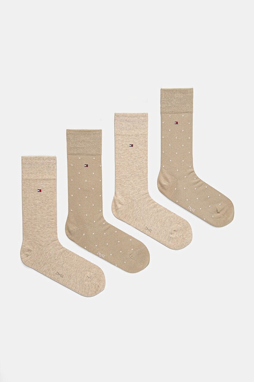 Ponožky Tommy Hilfiger pánske, béžová farba, 701235887