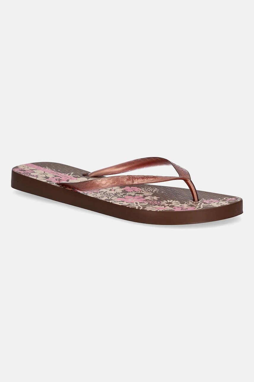Šľapky Ipanema CLASSIC HAPP dámske, hnedá farba, na plochom podpätku, 83582-AW921