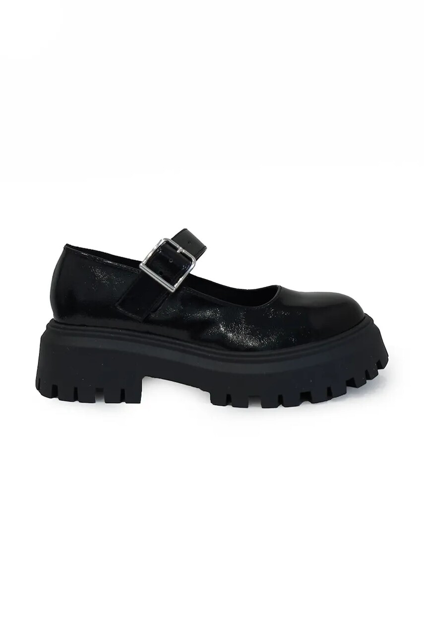 Poltopánky Altercore Bliss Black Patent dámske, čierna farba, na platforme, Bliss Black Patent