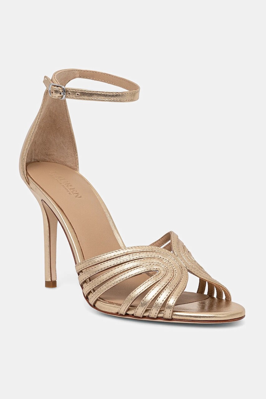 Kožené sandále Lauren Ralph Lauren Allie Mtstrp zlatá farba, 802966857001