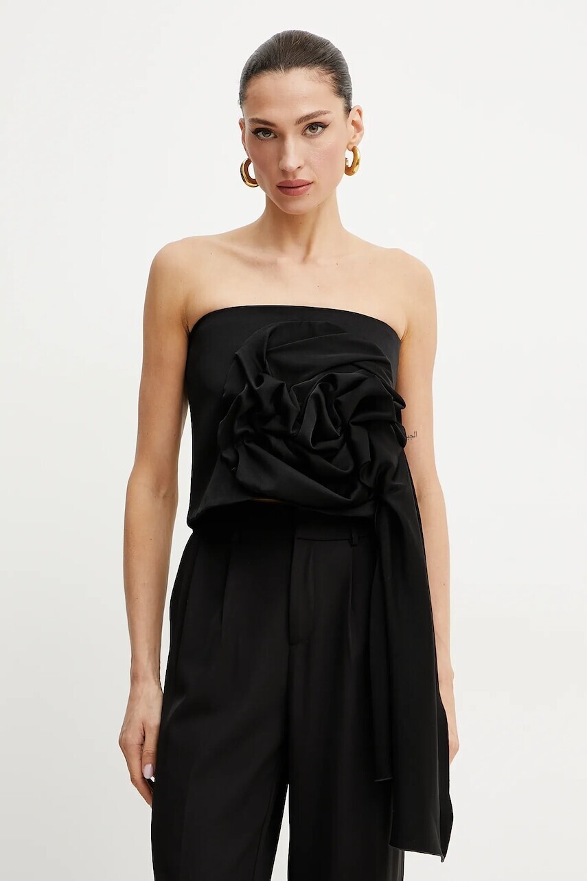 Blúzka Marella DOLORES dámska, čierna farba, s nášivkou, 2513161142200