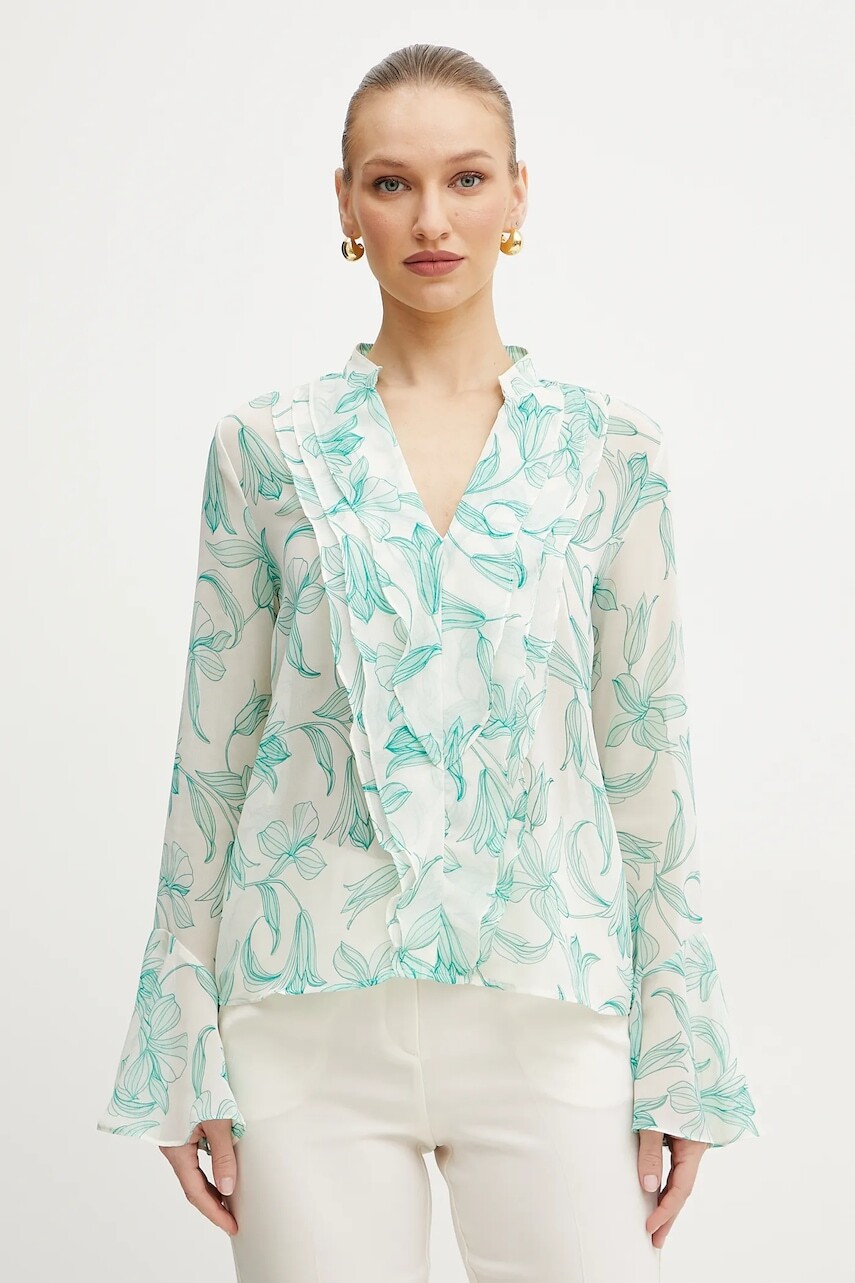 Blúzka Marella Emme by Marella dámska, béžová farba, vzorovaná, 2515111122200