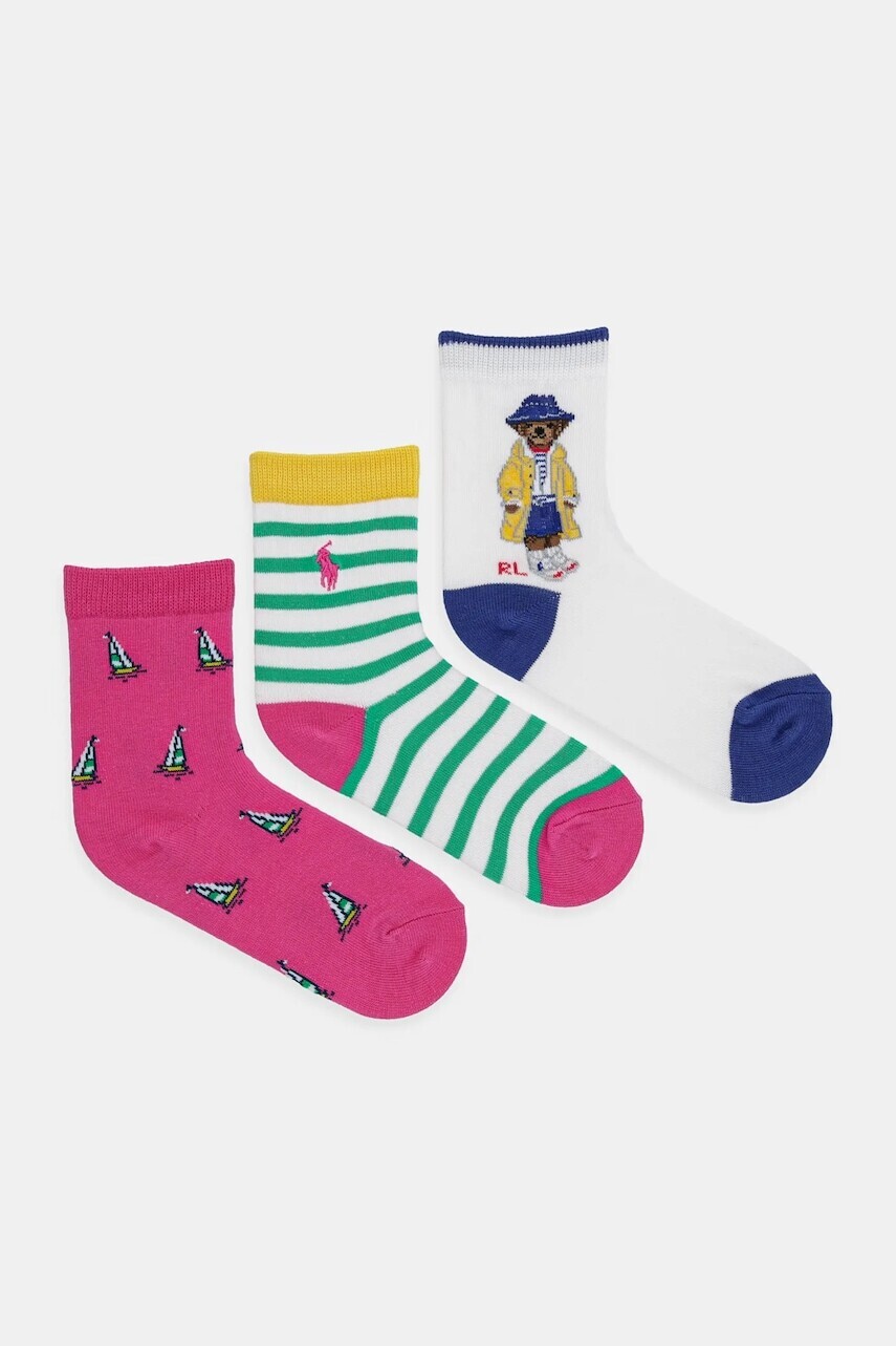 Detské ponožky Polo Ralph Lauren 3-pak biela farba, 446969097001