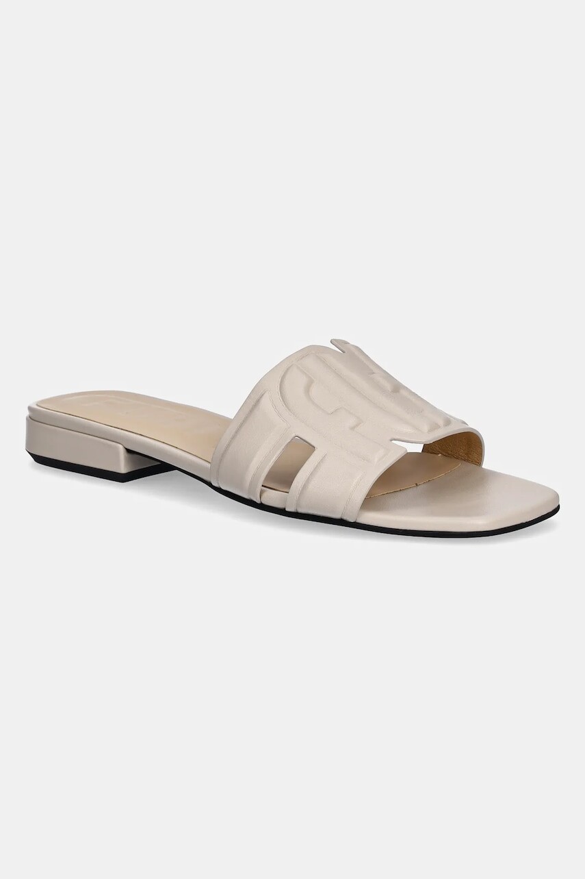 Kožené šľapky Furla Summer Mule dámske, béžová farba, YJ34SUM X30000 1704S