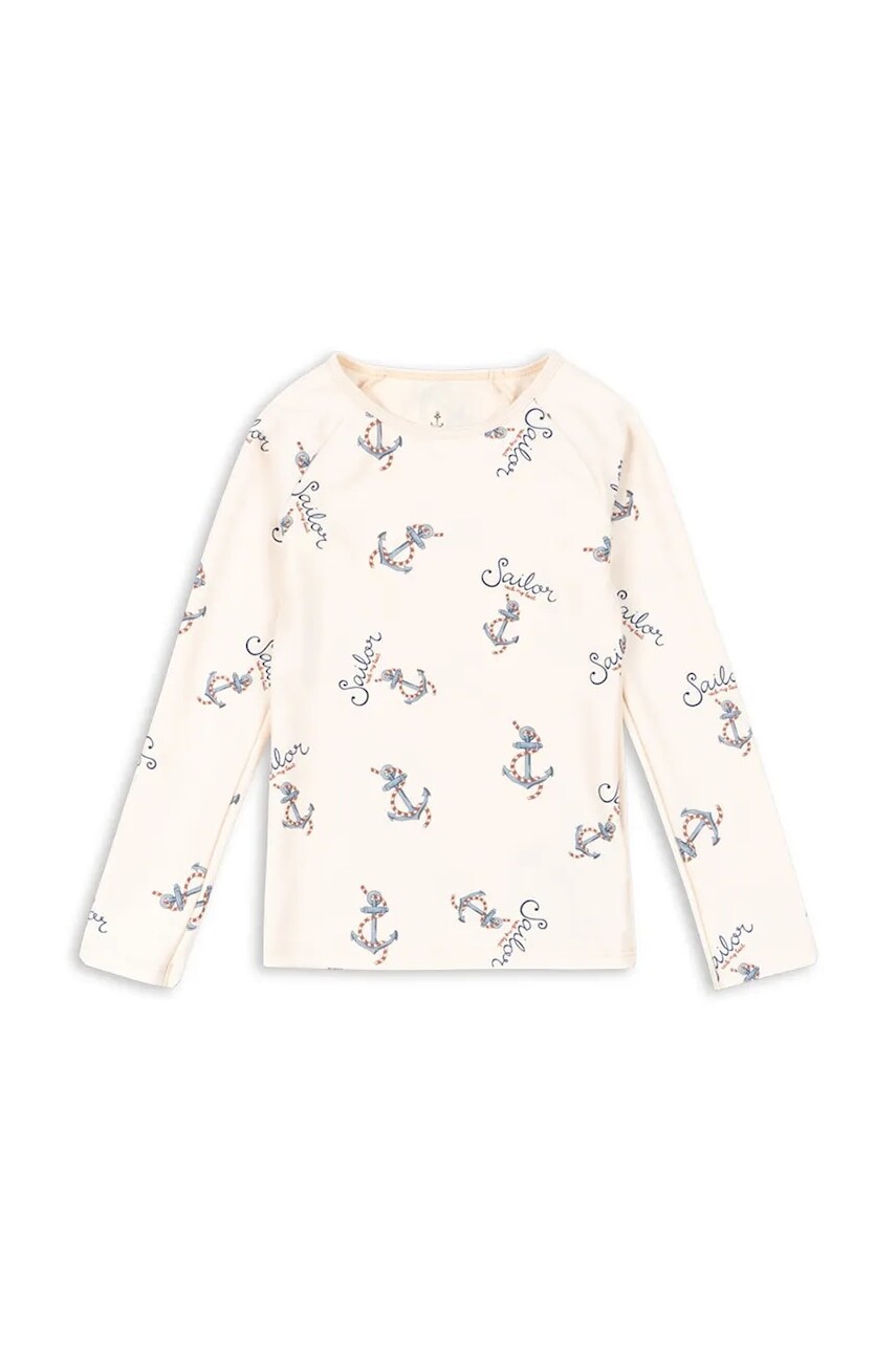 Detské tričko s dlhým rukávom na kúpanie Konges Sløjd ASTER SWIM BLOUSE GRS béžová farba, KS103271