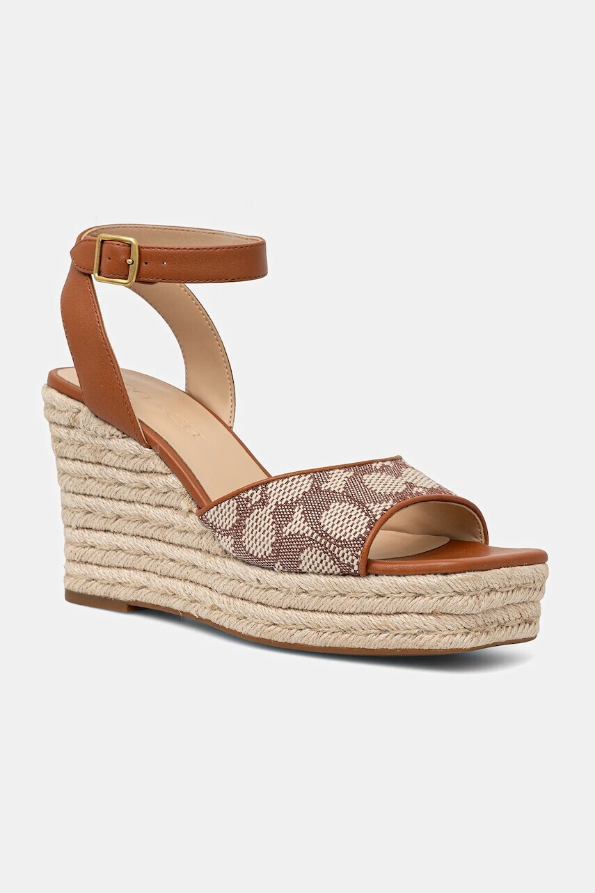 Espadrilky Coach Signature hnedá farba, CAS80