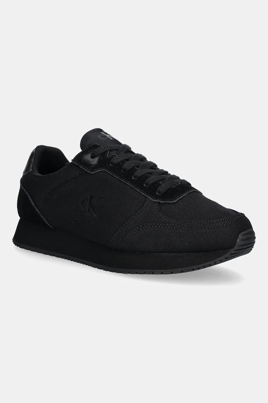 Tenisky Calvin Klein Jeans RUNNER SOCK LACEUP MG CANVAS čierna farba, YM0YM01217