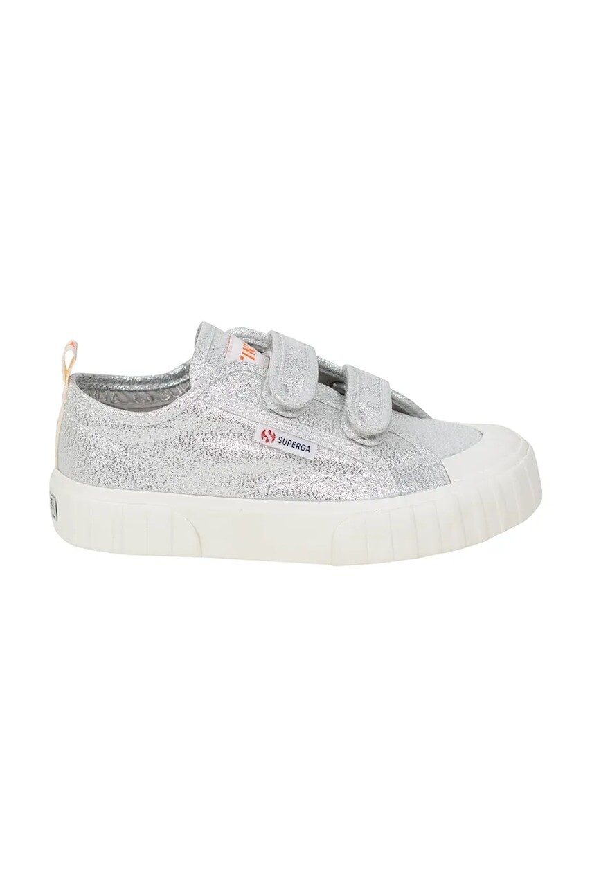 Detské tenisky Tinycottons METALLIC SNEAKERS X SUPERGA strieborná farba, SS25-911