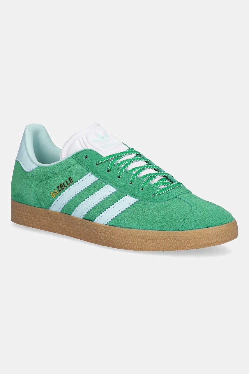 Semišové tenisky adidas Originals Gazelle zelená farba, JH7218