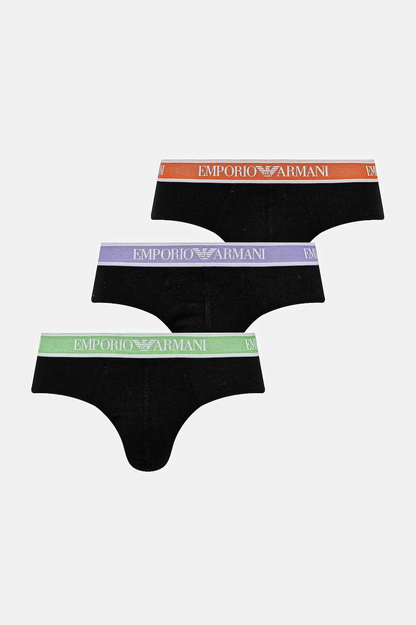 Slipy Emporio Armani Underwear 3-pak čierna farba, EM000258 AF10779