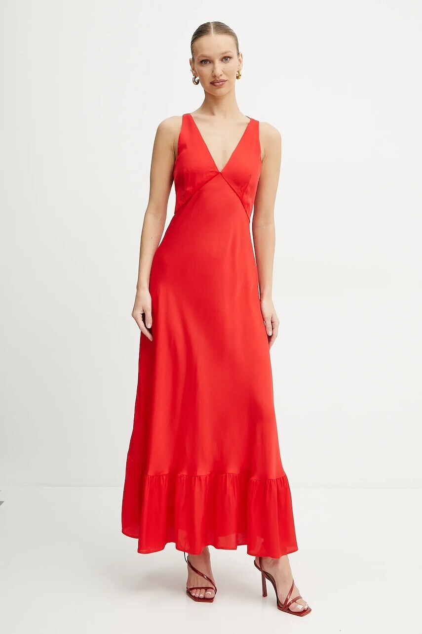 Šaty Twinset červená farba, maxi, áčkový strih, 251TT2191