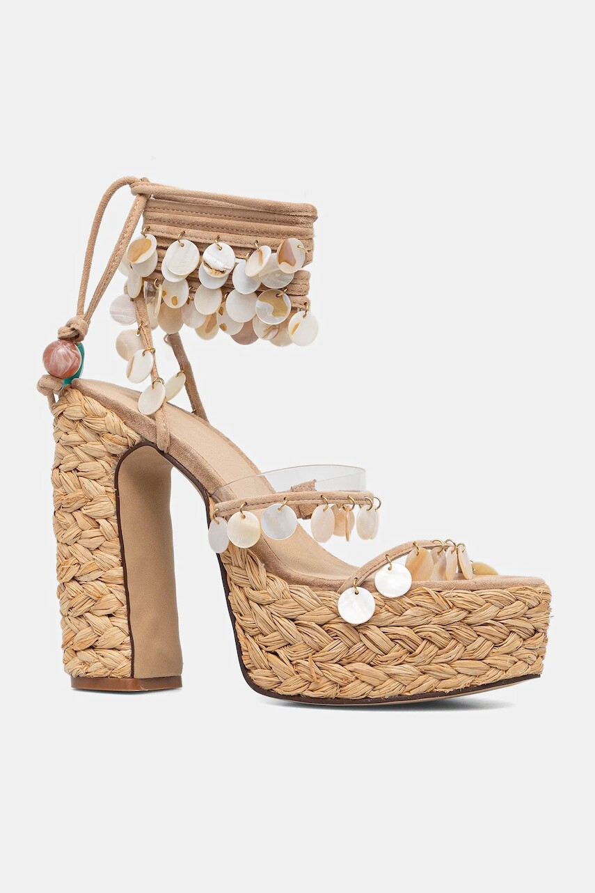 Sandále Naked Wolfe Fantastic béžová farba, Fantastic Natural Raffia