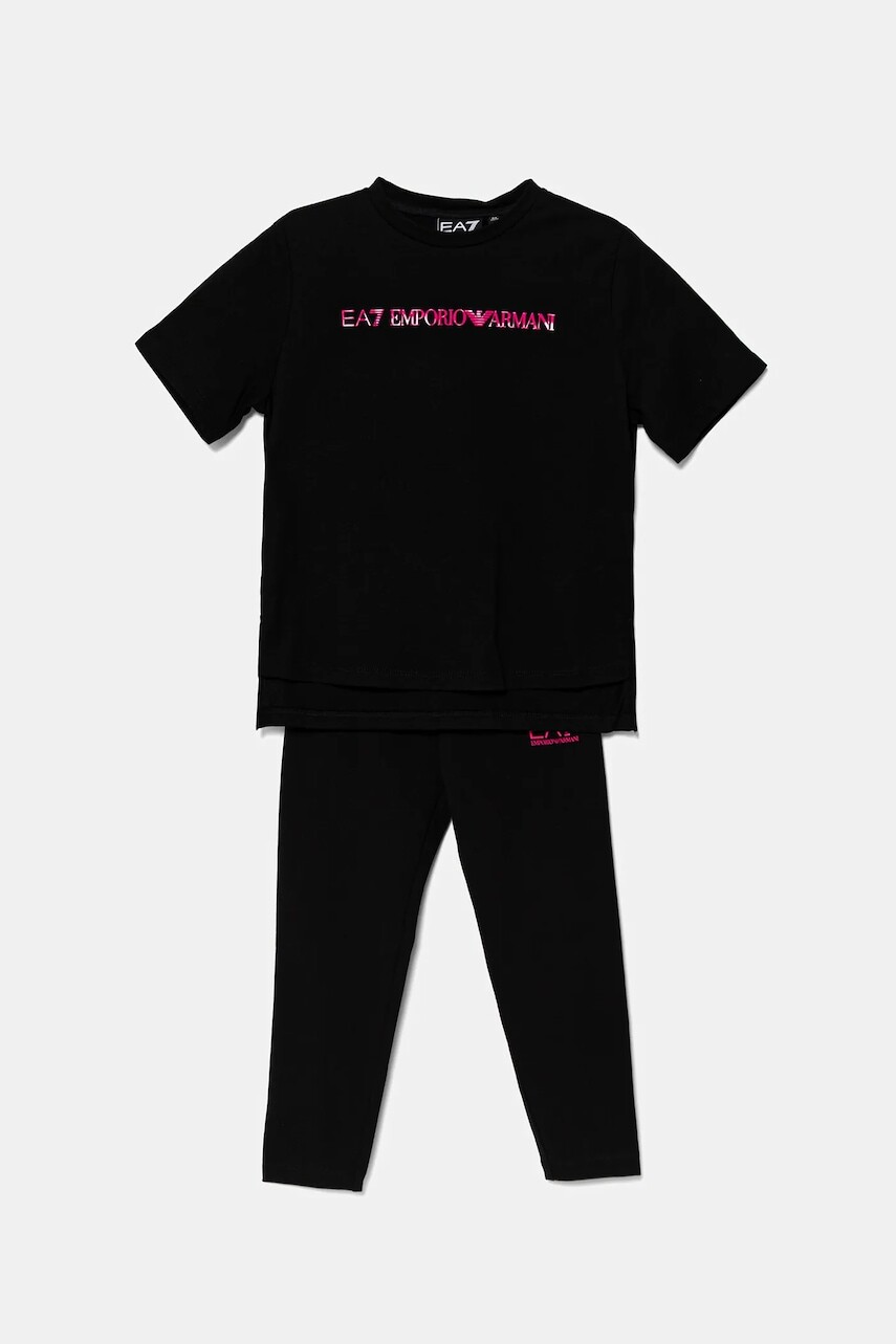 Detská bavlnená súprava EA7 Emporio Armani čierna farba, 7G000071 AF12503