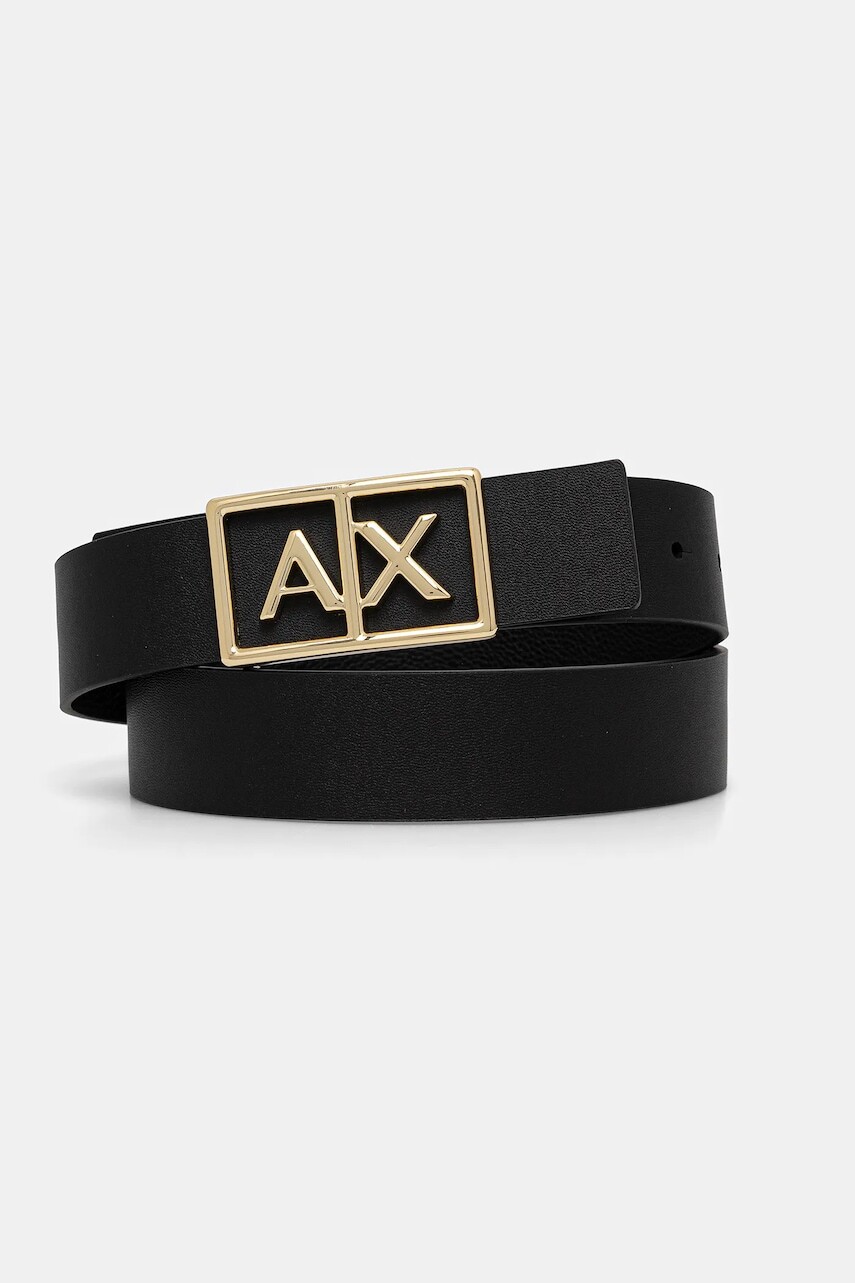 Obojstranný kožený opasok Armani Exchange čierna farba, XW000966 AF13953