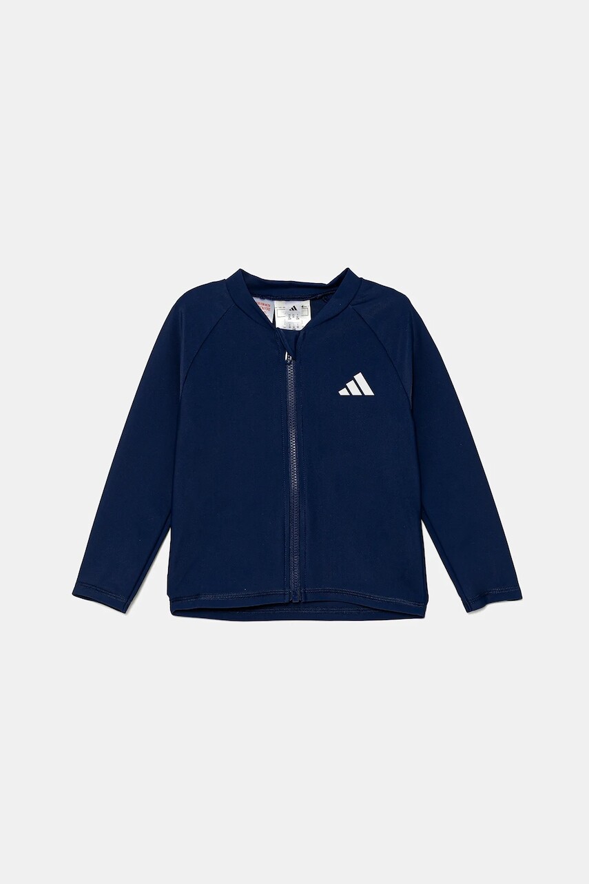 Detské tričko s dlhým rukávom na kúpanie adidas Performance tmavomodrá farba, JI7350