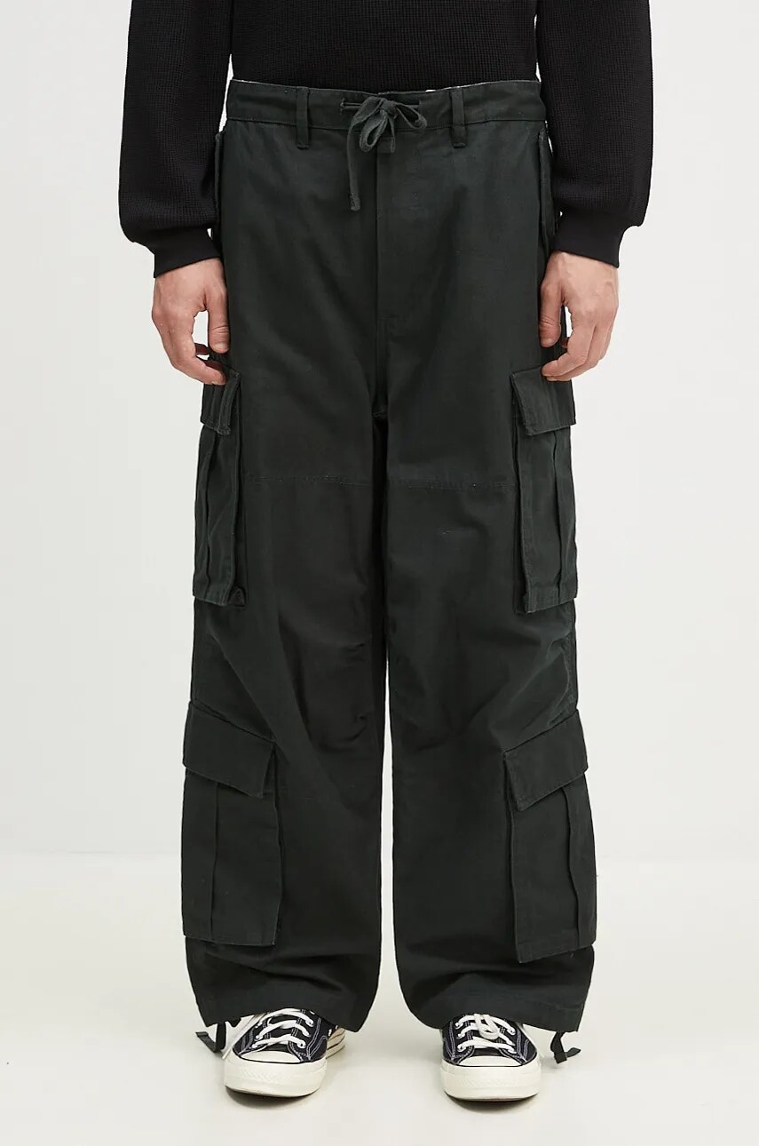 Bavlnené nohavice Vans Premium Classics LX Baggy Cargo Pant zelená farba, rovné, VN000HMYD6P1