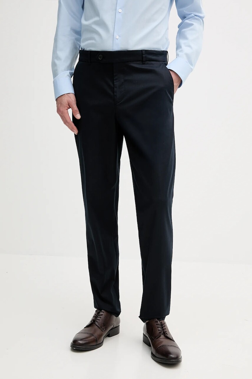 Nohavice BOSS tmavomodrá farba, strih chinos, 50544005