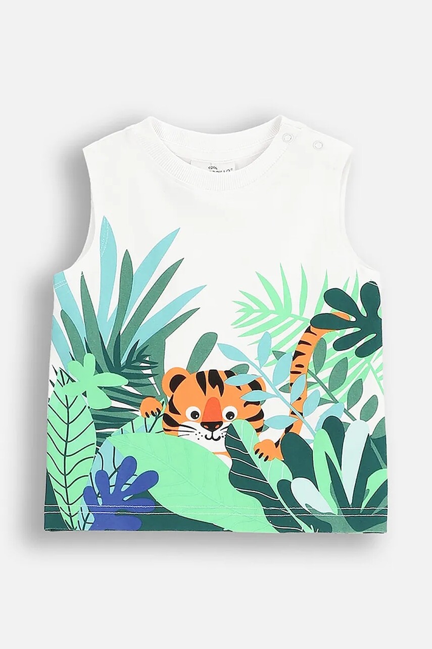 Tričko Coccodrillo biela farba, s potlačou, TROPICAL STORY BOY NEWBORN