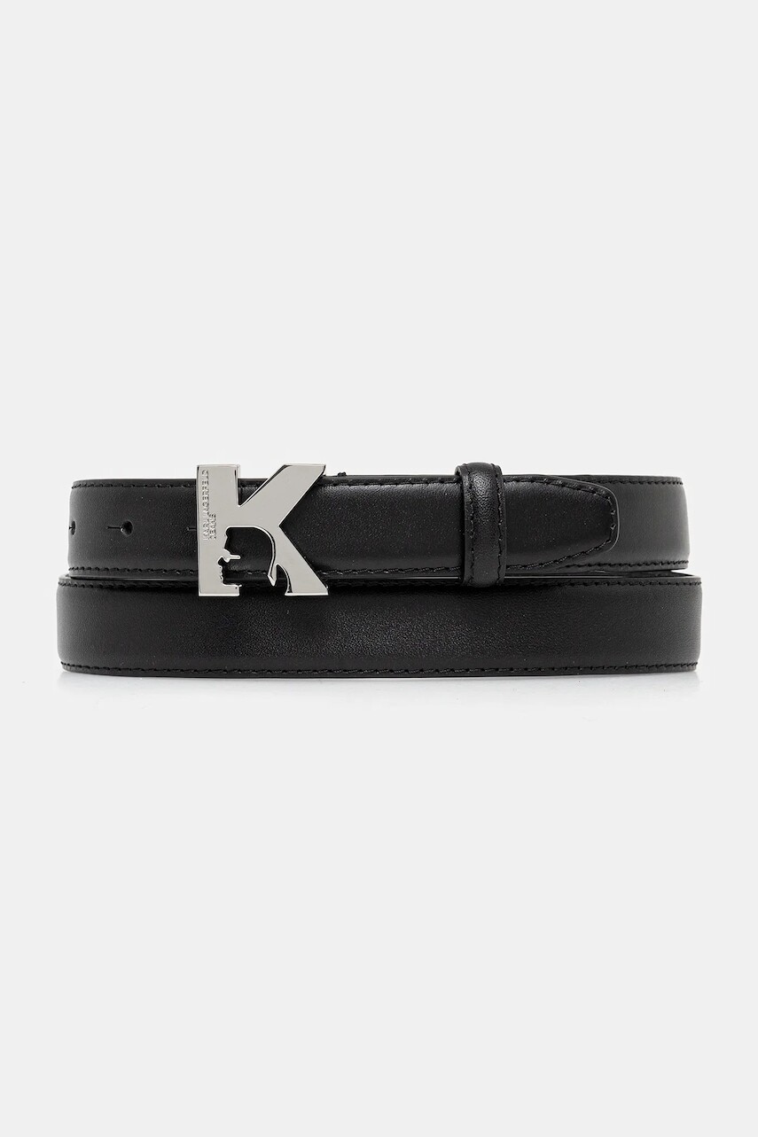 Kožený opasok Karl Lagerfeld Jeans čierna farba, A3W33120