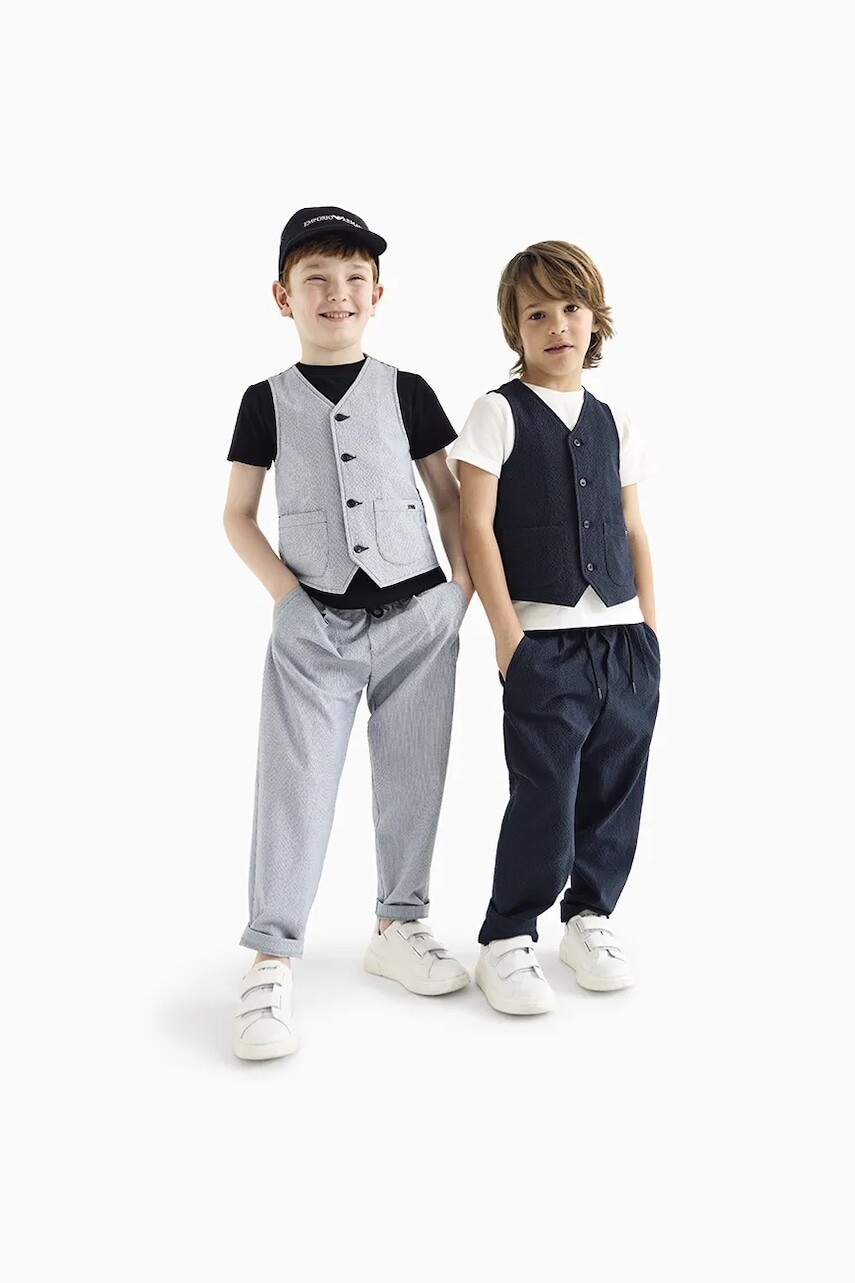 Detské tepláky Emporio Armani tmavomodrá farba, jednofarebné, EB000107 AF13010
