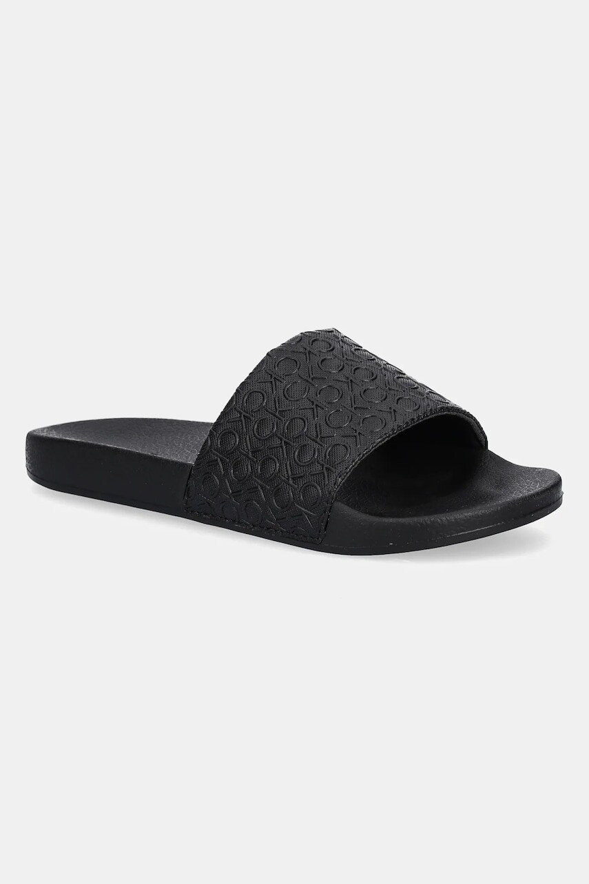 Šľapky Calvin Klein Jeans POOL SLIDE MONO čierna farba, HW0HW02541