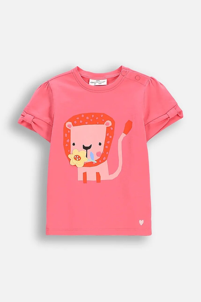 Tričko pre bábätko Coccodrillo ružová farba, TROPICAL STORY GIRL NEWBORN