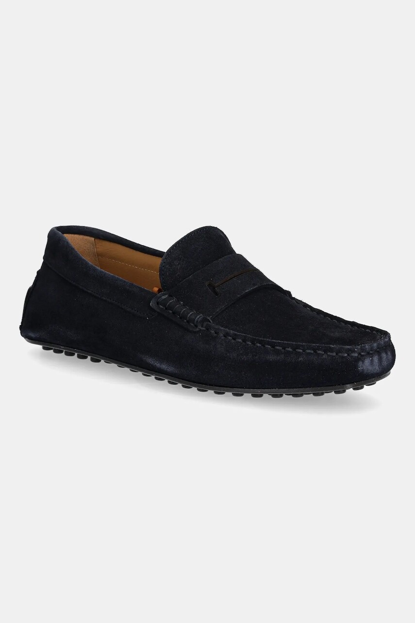 Semišové mokasíny Hackett London DRIVER LOAFER tmavomodrá farba, HMS21485