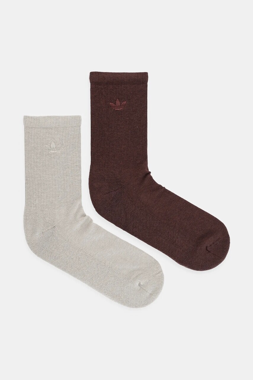 Ponožky adidas Originals 2-Toned 2-pak hnedá farba, JV6043