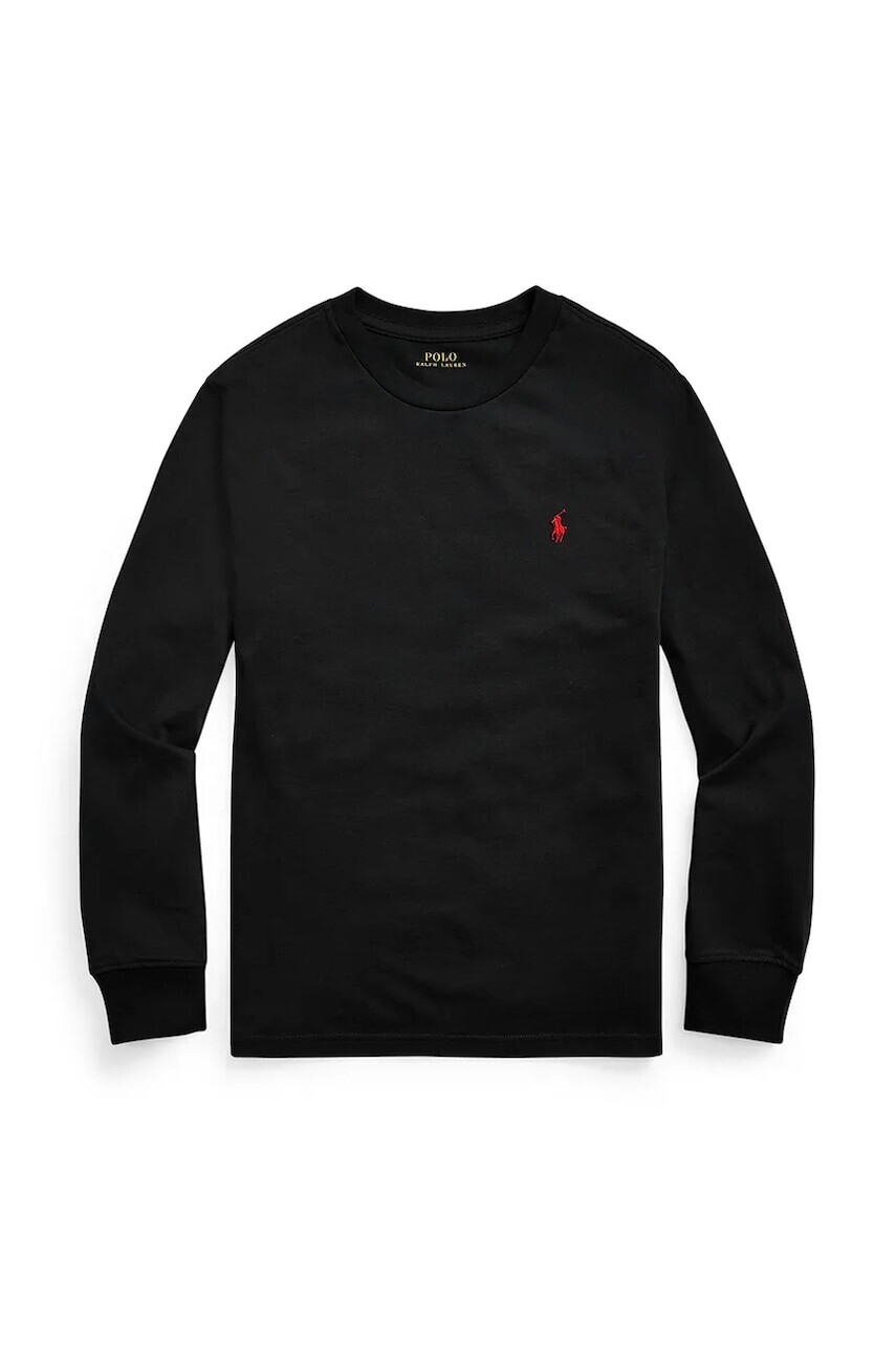 Bavlnené tričko s dlhým rukávom Polo Ralph Lauren čierna farba, 323843804001