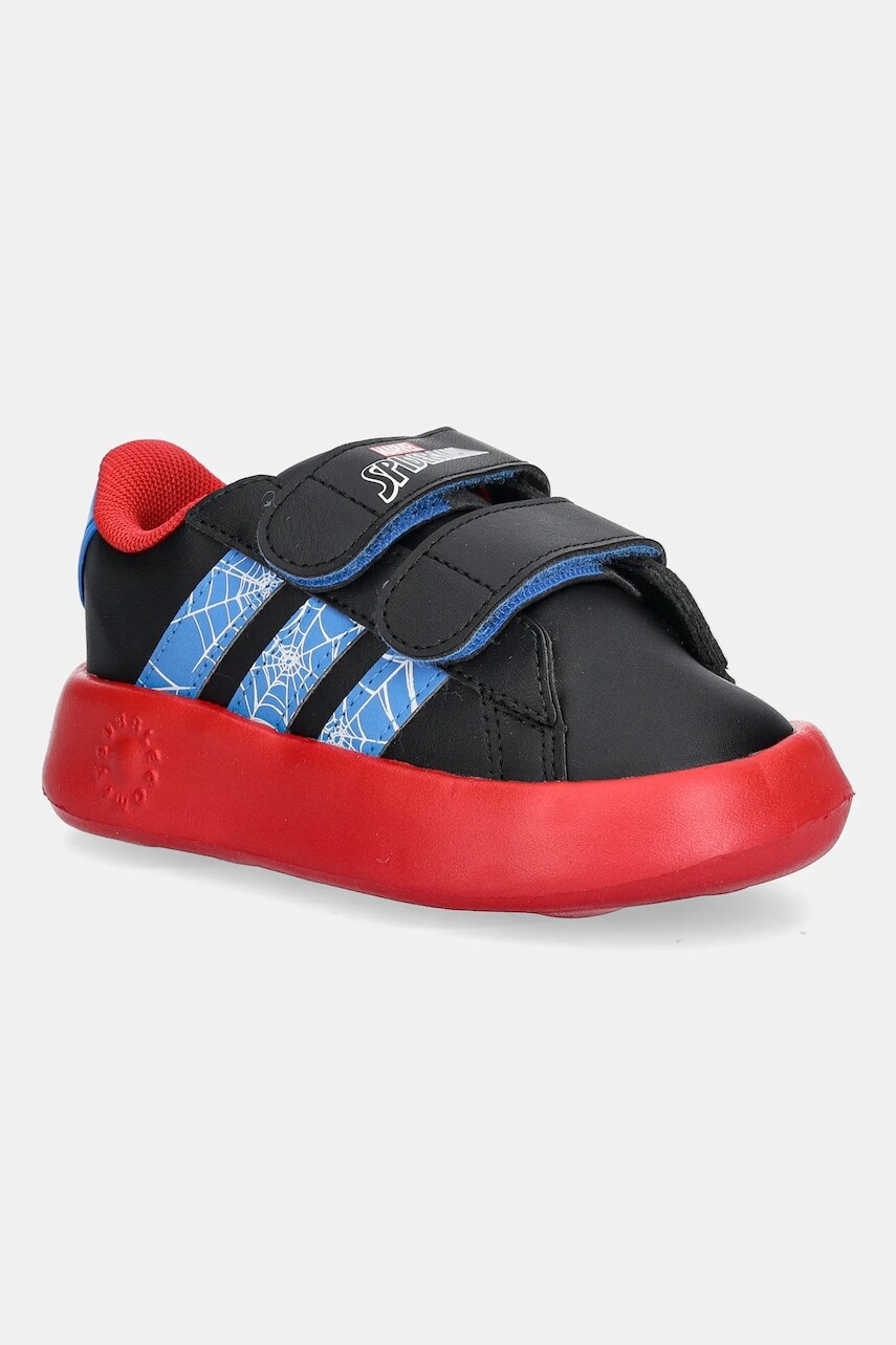 Detské tenisky adidas GRAND COURT SPIDER-MAN čierna farba, JQ7828