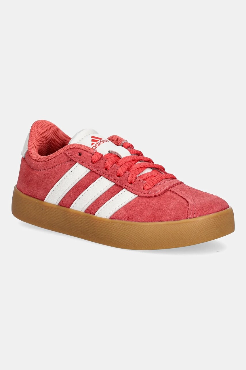 Detské semišové tenisky adidas VL COURT 3.0 ružová farba, JR2214
