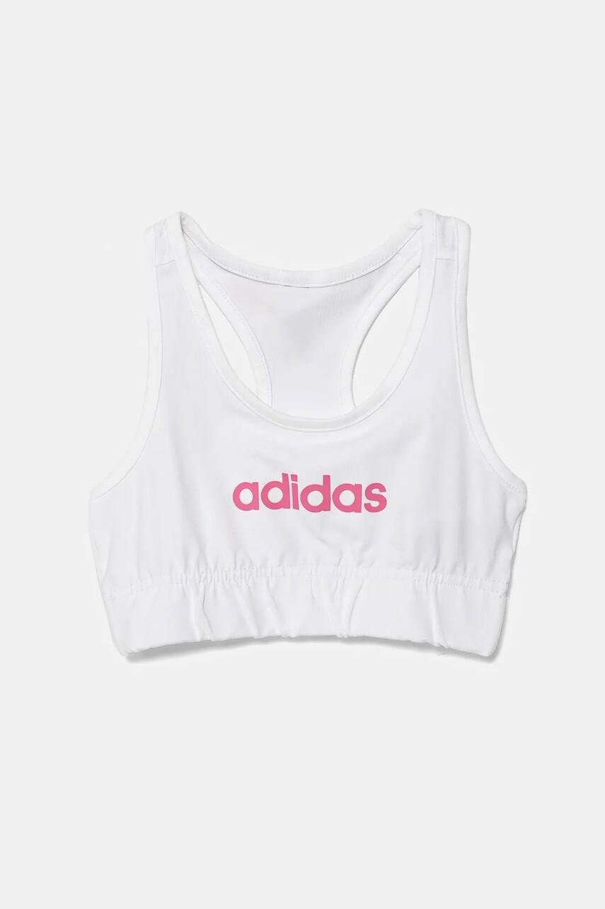 Detská športová podprsenka adidas biela farba, JX3925