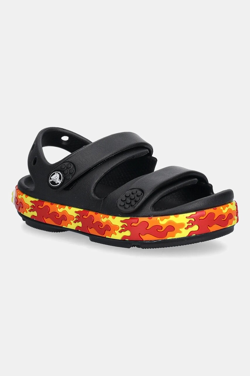 Detské sandále Crocs CROCBAND FLAMES SANDAL T čierna farba, 211269