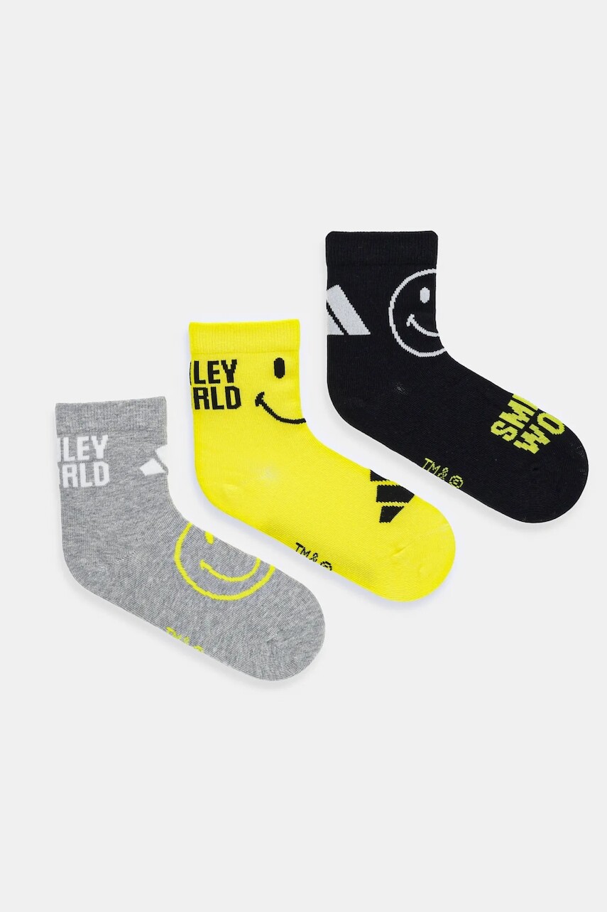 Detské ponožky adidas Performance SMILEY 3-pak čierna farba, JY4158