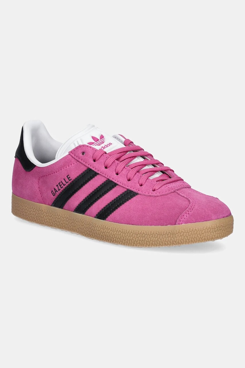 Semišové tenisky adidas Originals Gazelle ružová farba, JS1382