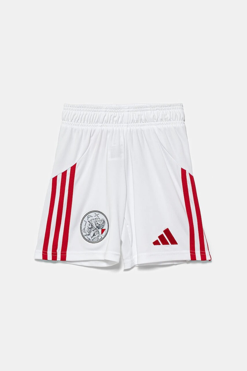 Detské krátke nohavice adidas Performance AJAX biela farba, nastaviteľný pás JI7215