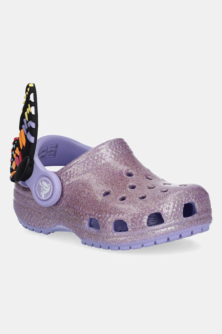 Detské šľapky Crocs CLASSIC IAM BUTTERFLY CLOG T fialová farba, 210018