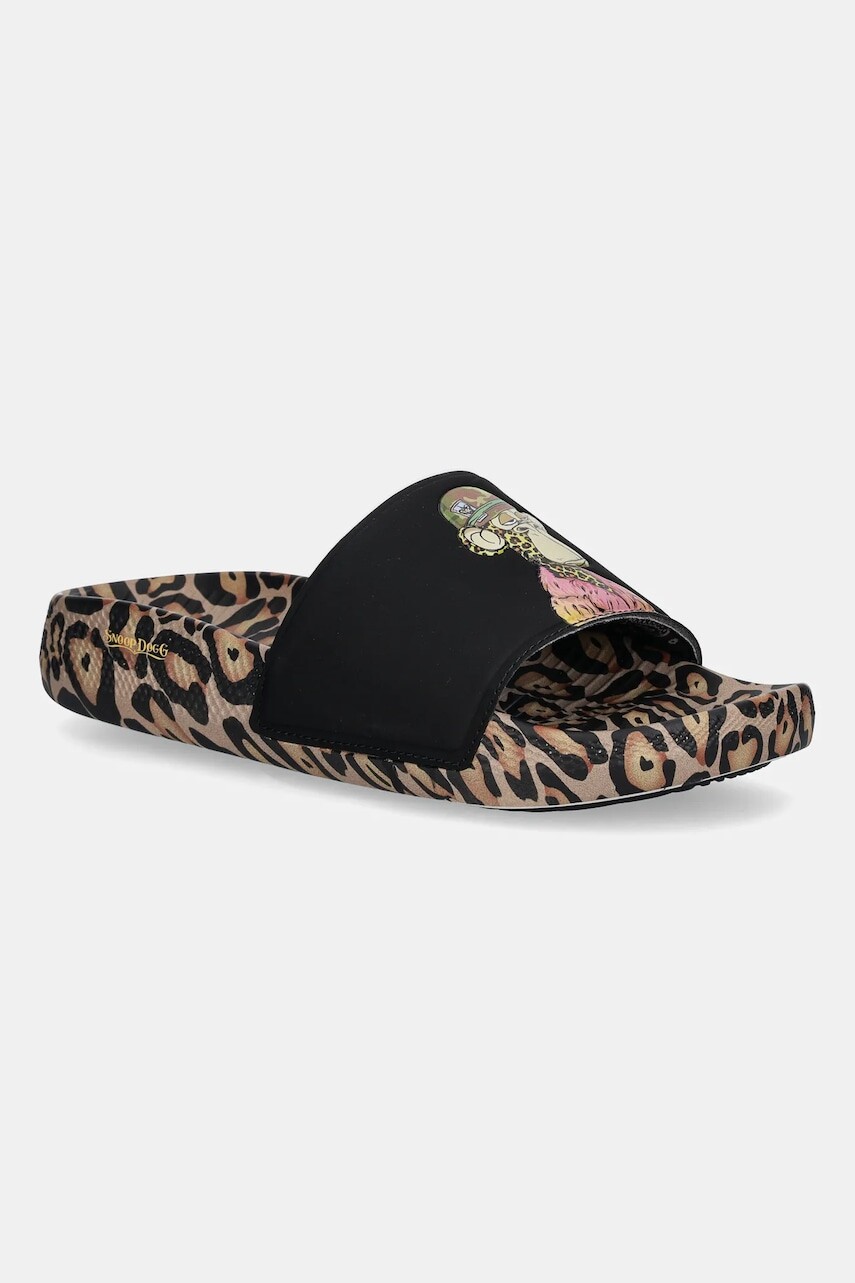Šľapky Skechers LOW SLIDER hnedá farba, 186091