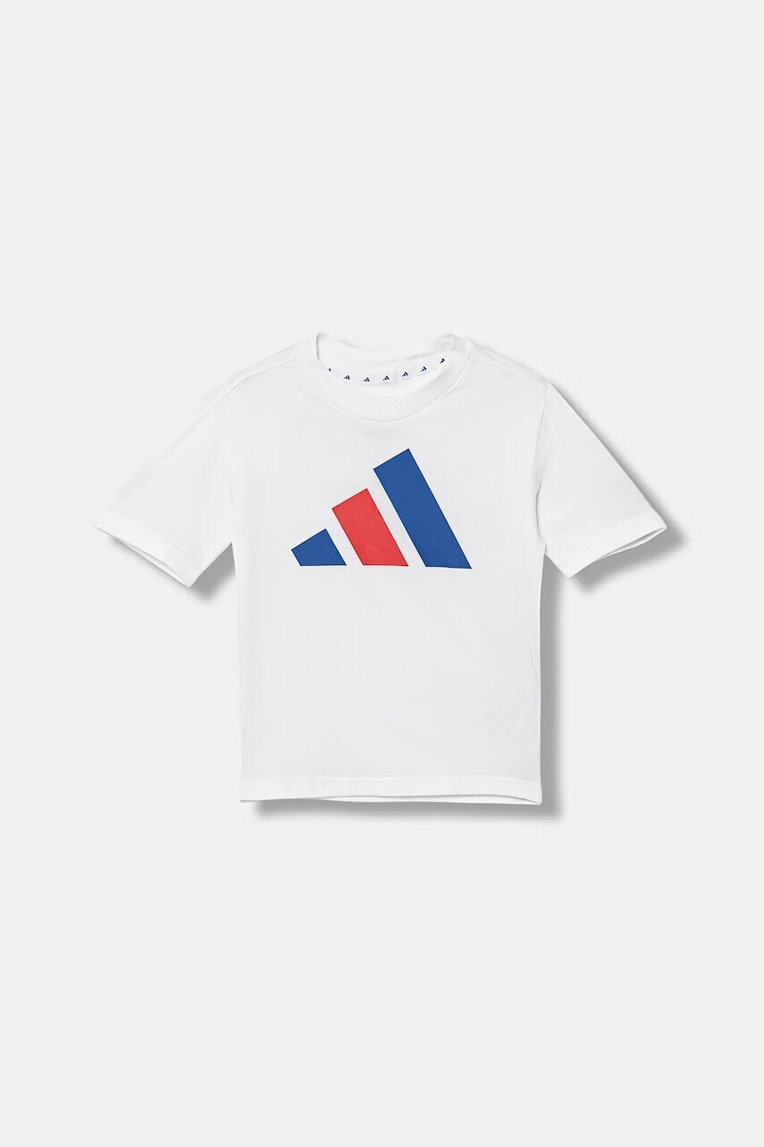 Detské bavlnené tričko adidas biela farba, s potlačou, JY0302