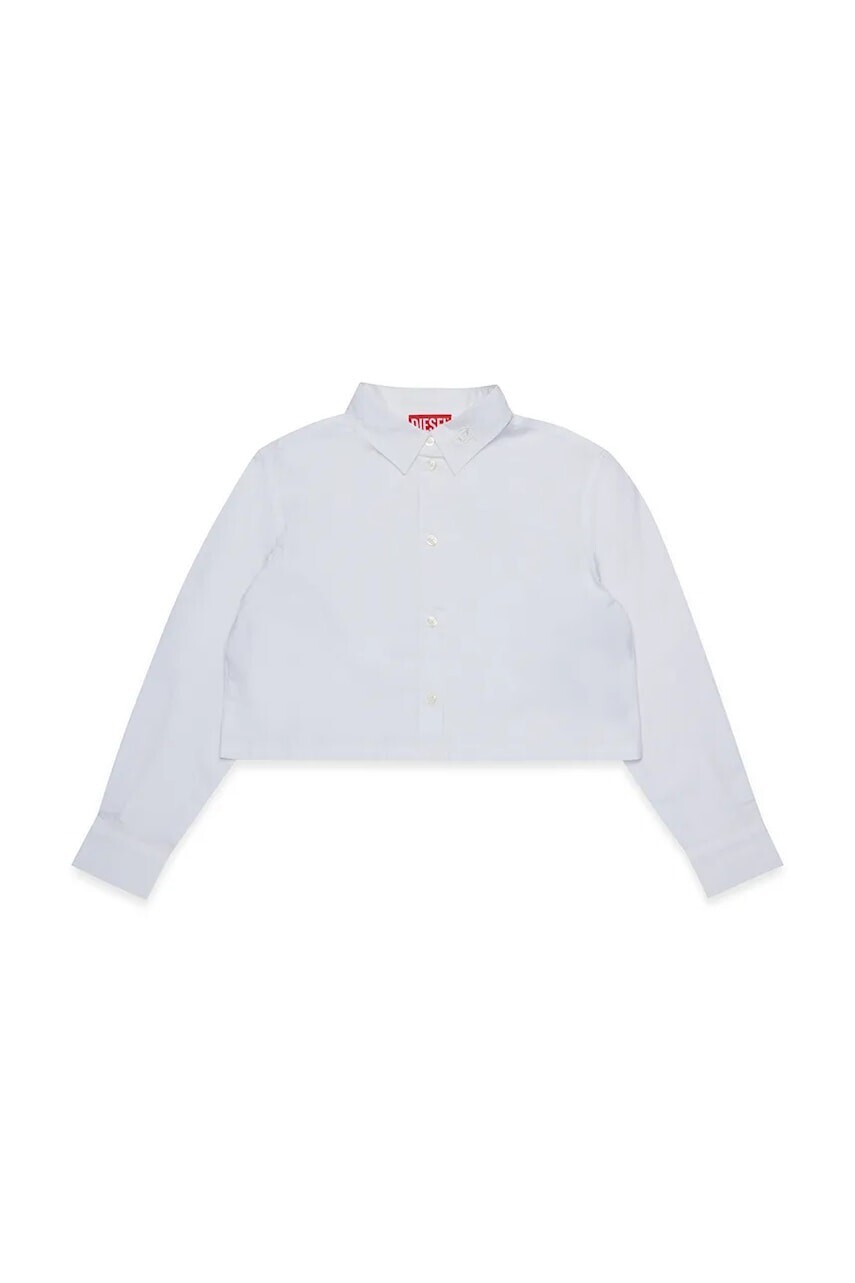 Detská bavlnená košeľa Diesel CLIO SHIRT biela farba, J02373