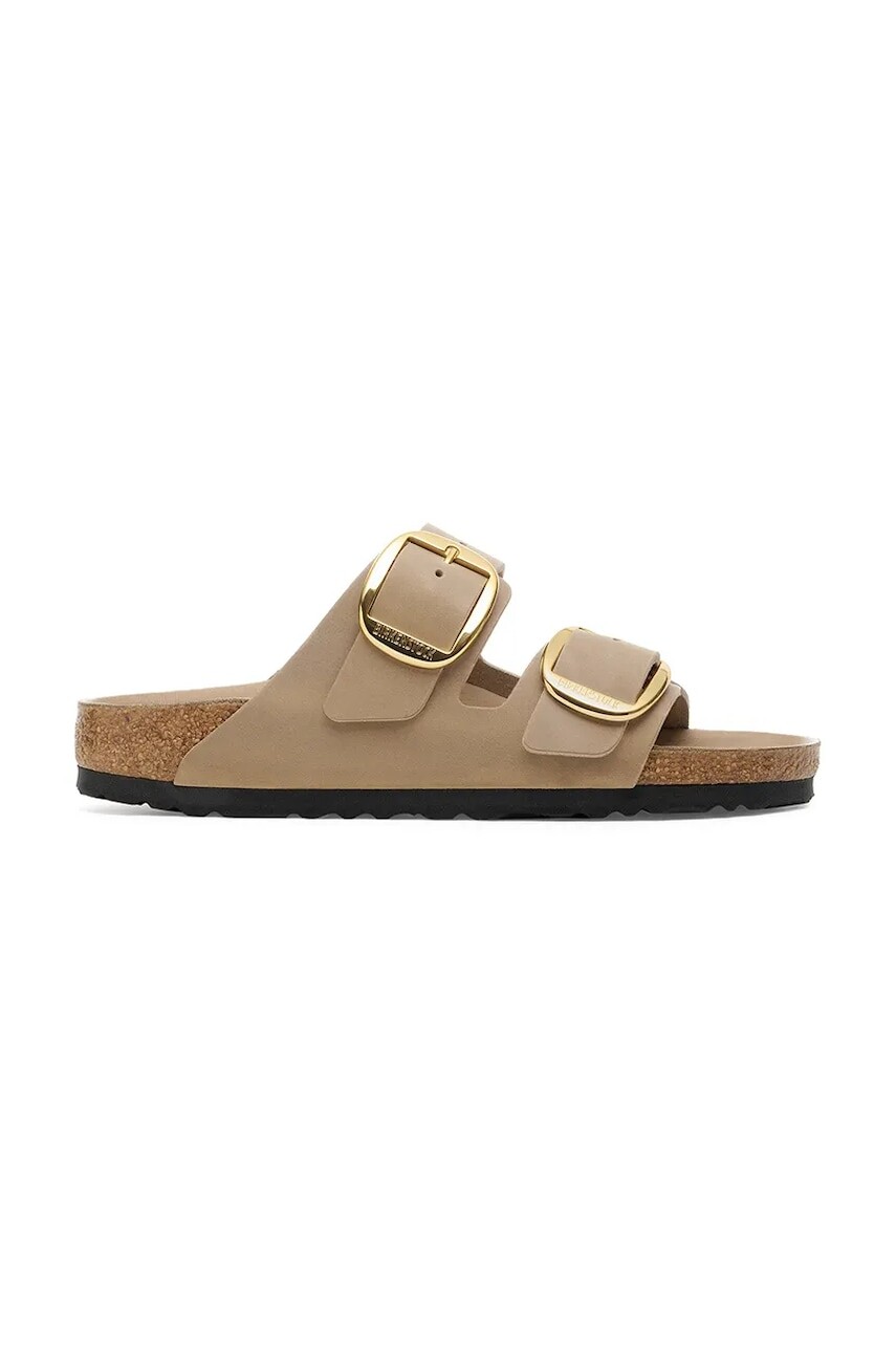 Kožené šľapky Birkenstock Boston Big Buckle béžová farba, 1030395
