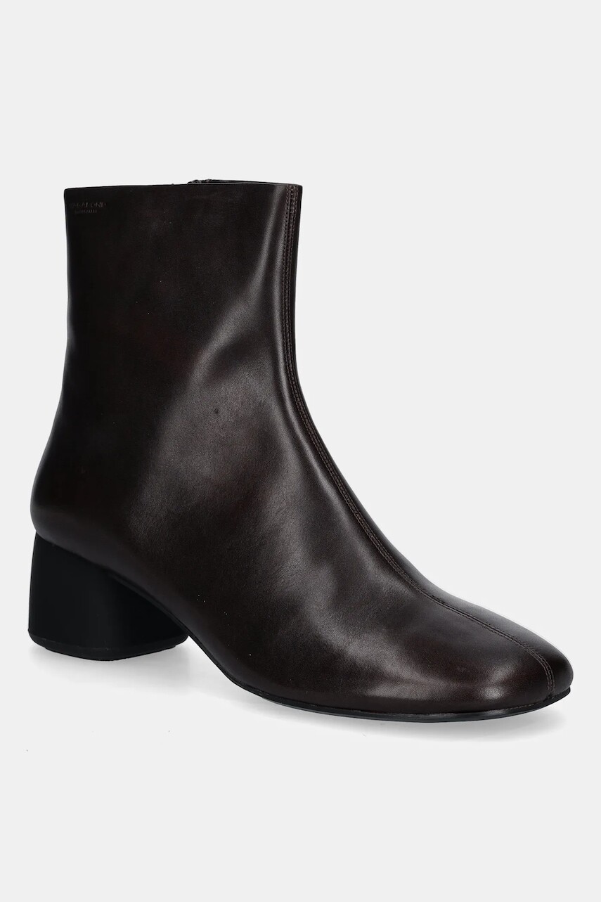 Kožené členkové topánky Vagabond Shoemakers LIVIA hnedá farba, na podpätku, 6056-001-35
