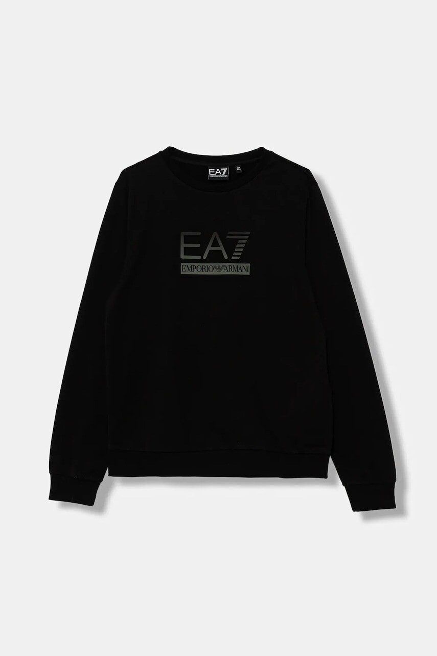 Detská mikina EA7 Emporio Armani čierna farba, vzorovaná, 7B000170 AF13512