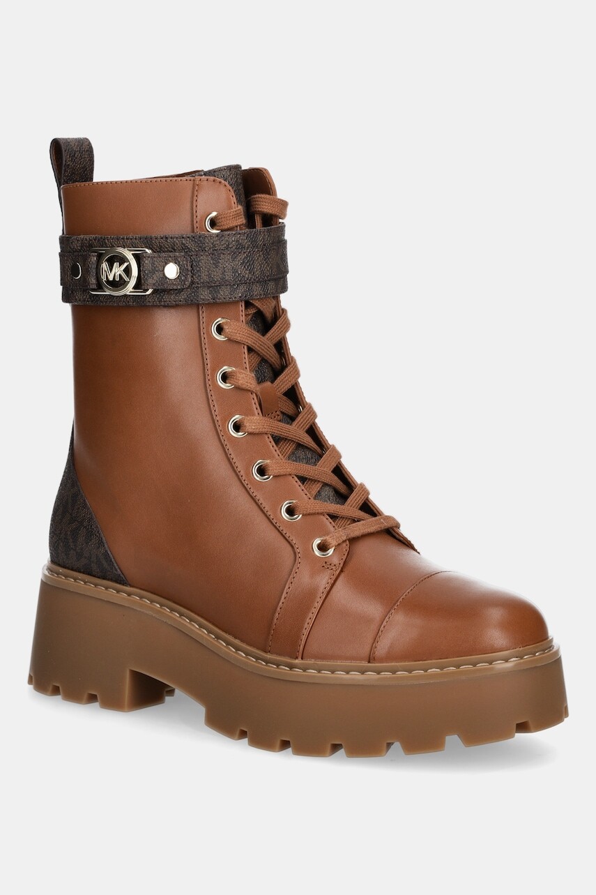 Kožené workery MICHAEL Michael Kors Mandy hnedá farba, na platforme, 40T5MAFE6L.227