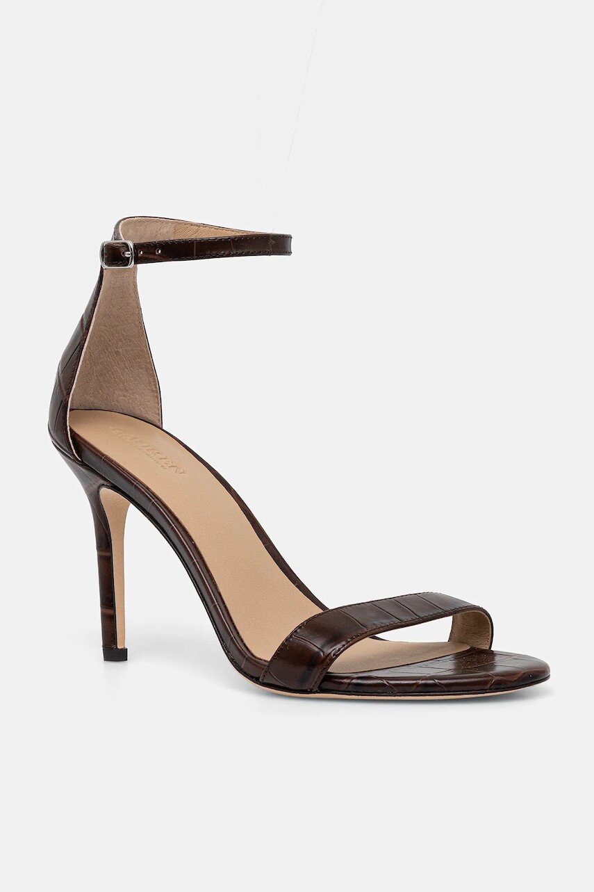 Kožené sandále Lauren Ralph Lauren Allie hnedá farba, 802979181001