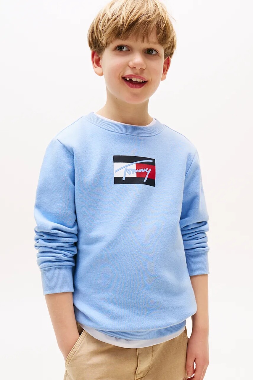 Mikina Tommy Hilfiger modrá farba, KB0KB09741