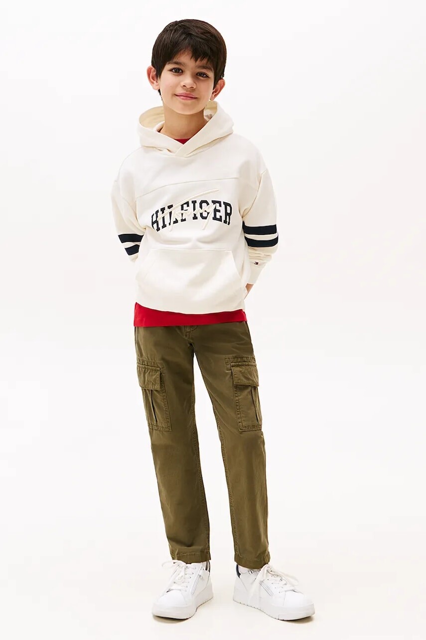 Nohavice Tommy Hilfiger zelená farba, KB0KB09693