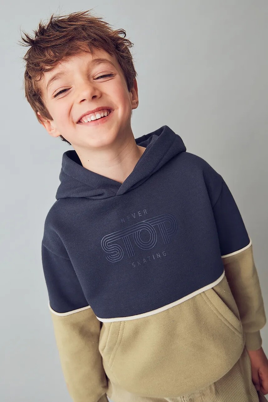 Mikina Mayoral tmavomodrá farba, s kapucňou, 4410